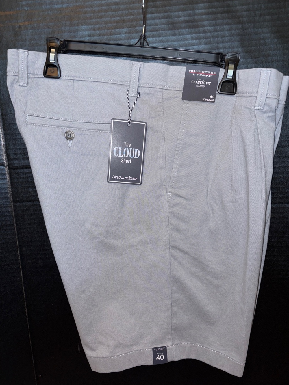 Roundtree & Yorke Cloud Classic Fit Shorts in Light Gray